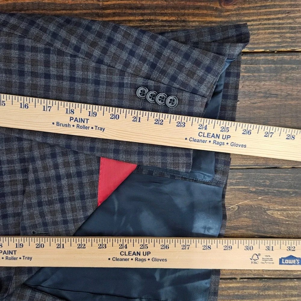 Daniel Hetcher Men's Sport Coat Blazer Two Button Checked Wool Multi-color 44S‎